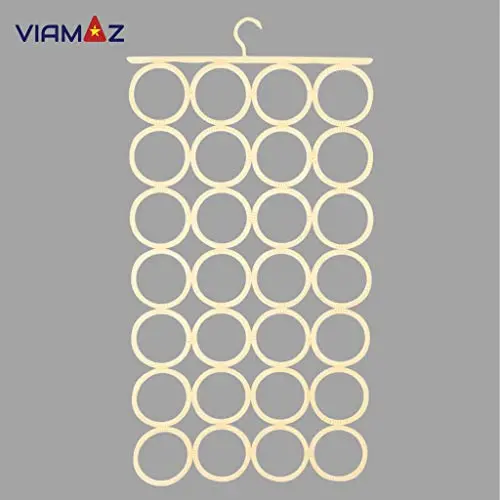 VIAMAZ Scarf and Tie Hanger 28 Rings, Closet Organizer Hanger Space Saving Scarf Hanger Organizer Holder for Glasses Belts Socks Scarves Clothes Hijab Bra | Travel Accessories Hotel Home Décor Gift VIAMAZ Scarf and Tie Hanger 28 Rings, Closet Organizer Hanger Space Saving Scarf Hanger Organizer Holder for Glasses Belts Socks Scarves Clothes Hijab Bra | Travel Accessories Hotel Home Décor Gift