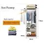 GzPuluz Metal Iron Coat Rack Floor Standing Clothes Hanging Storage Shelf Clothes Hanger Racks (Color : Pink dots)
