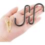 AYAYASTORY S Hooks Set, 12PCS Black Steel S Shaped Hooks and 3PCS Utility Clips, Heavy Duty Hanging S Hook for Kitchen, Bathroom, Bedroom and Office: Pan, Pot, Cups, Bag, Towel, Plants, Pictures