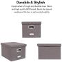 Internets Best Collapsible File Storage Organizer | Decorative Linen Filing & Storage Office Boxes | Letter/Legal | Charcoal | 1 Pack
