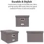 Internets Best Collapsible File Storage Organizer | Decorative Linen Filing & Storage Office Boxes | Letter/Legal | Grey | 2 Pack Internets Best Collapsible File Storage Organizer | Decorative Linen Filing & Storage Office Boxes | Letter/Legal | Grey | 2 Pack