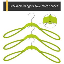 VISMOORE Portable Suit Hanger for Business Travel Luxury Design with Reinforce Rotatable Hanger Wings Free Swivel to Different Shoulder Widths, Space Saving Clothes Hangers (Green, Classic)