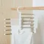 Pants Hangers | Multi-Purpose Hangers | Closet Space Saving Clothing Rack Magic Hanger Clothes Hook, Metal Wonder Organizer Stainless Steel Storage Hanger for Pants Skirts Clothes (White)