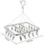 ASPERFFORT Stainless Steel Laundry Drying Rack with 26 Clips,Drip Hanger with Metal Clothespins for Drying Socks,Bras,Underware,Baby Clothes,Socks Clother Hanger ASPERFFORT Stainless Steel Laundry Drying Rack with 26 Clips,Drip Hanger with Metal Clothespins for Drying Socks,Bras,Underware,Baby Clothes,Socks Clother Hanger
