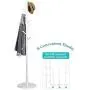 Vlush Wooden Coat Rack Free Standing, Coat Hat Tree Coat Hanger Holder Stand with Round Base for Clothes,Scarves,Handbags,Umbrella-(8 Hooks, Ivory White)