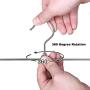 HQSHOP Trouser Hangers, Strong Metal Pant/Skirt Hangers with Clips, 10 Pack Non Slip Clothes Jean Hangers with 360°Rotatable Chrome Swivel Hooks