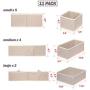 DIOMMELL 11 Pack Foldable Cloth Storage Boxes Closet Dresser Drawer Organizer Fabric Baskets Bins Containers Divider for Baby Clothes Underwear Bras Socks Lingerie Clothing,Beige 245