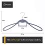 VISMOORE Portable Suit Hanger for Travel Luxury Design with Tie Holder and Reinforce Rotatable Hanger Wings Free Swivel to Different Shoulder Widths,Space Saving Clothes Hangers(Grey, Suit&Tie)