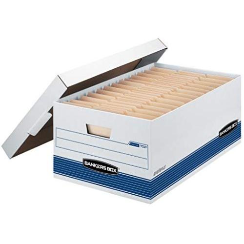 Bankers Boxes STOR/FILE Medium-Duty Storage Boxes, FastFold, Lift-Off Lid, Legal, Case of 12 (00702)