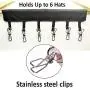 Hat Organizer Hanger , Stainless Steel Clips Keeps Hats Clean. Hat Storage Baseball Cap Holder Hat Rack, - Change Your Cloth Hanger to Cap Organizer Hanger - Keep Your Hats Cleaner Than a Hat Rack