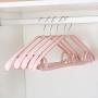 zhihuoyou Wide Shoulder Non-Slip Household Hanger Plastic Clothes Rack Clothes Rack Clothes Support 10 Packs Nordic Powder