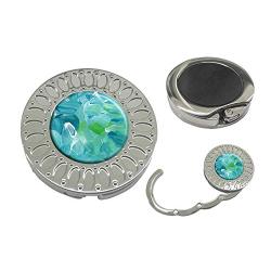 Sonva Purse Hanger Folding Handbag Hook - Turquoise Blue Table Hook Folding Bag Desk Hanger Foldable Holder