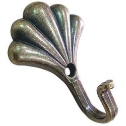 Blockstool Bronze Single Shell Style Iron Coat Robe Hanger Hardware for Dress Clothes Jewelry Towel Hooks, Pack of 6