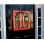Rectangle Metal Monogram Letter, Monogram Wreath, Door Hanger Monogram, Metal Monogram Letter, Wall Art