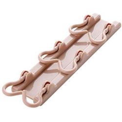 Unilive Foldable Wall Hanging Hook Rack,Strong Adhesive Storage Rack for Kitchen Home Bathroom Towel Clothes Plastic Hanger 6 Hooks Space Saving Racks (Light Pink)