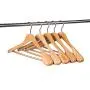 Amber Home Deluxe Curved Solid Wood Coat Hanger, Suit Hanger, Jacket Hanger with Sturdy Non-Slip Bar, Smooth Finish, Wide Shoulder,5 Pack (Natural Color) Amber Home Deluxe Curved Solid Wood Coat Hanger, Suit Hanger, Jacket Hanger with Sturdy Non-Slip Bar, Smooth Finish, Wide Shoulder,5 Pack (Natural Color)
