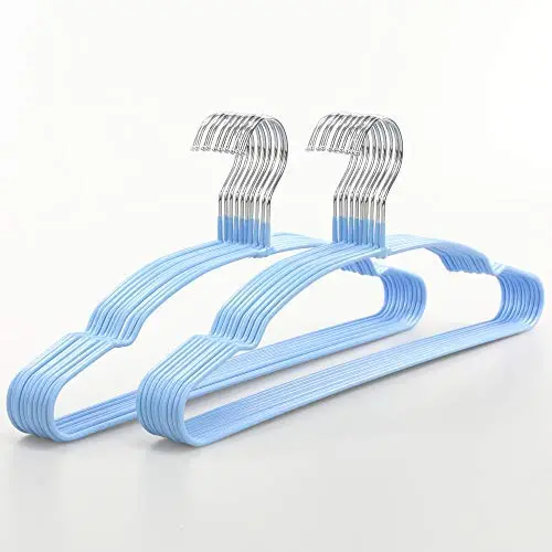 TOPIA HANGER Non-Slip Hanger, Adult Space Saving Metal & Rubber Coating Clothes Hangers, Laundry Metal Hangers, Blue Coat Hangers 20 Pack,CT12B TOPIA HANGER Non-Slip Hanger, Adult Space Saving Metal & Rubber Coating Clothes Hangers, Laundry Metal Hangers, Blue Coat Hangers 20 Pack,CT12B