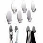 Kanzd 6 Self Adhesive Metal Hook Strong Stick On Wall Hanging Bathroom Kitchen Hanger Coat Hooks