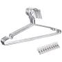 qinglele Hangers Stainless Steel, Strong Metal Wire Hangers,Unique Windproof Design Automatic Locking,10 Pcs 15.7 Inch,+10 Clips