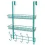 Coat Rack, MILIJIA Over The Door Hanger with Mesh Basket, Detachable Storage Shelf for Towels, Hats, Handbags, Coats (Tiffany Blue-2 Layer) Coat Rack, MILIJIA Over The Door Hanger with Mesh Basket, Detachable Storage Shelf for Towels, Hats, Handbags, Coats (Tiffany Blue-2 Layer)
