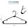 Standard Black Plastic Hangers (60 Pack) Durable Tubular Shirt Hanger Ideal for Laundry & Everyday Use, Slim & Space Saving, Heavy Duty Clothes Hanger for Coats, Pants, Dress, Etc. Hangs up to 5.5 lbs