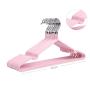 Yijiang Beautiful and Lightweight 40 Pack Metal Non-Slip Hangers Ultra Thin Space Saving Rubber Coated Metal Hangers Groove Design Clothes Rack (Color : Pink)