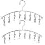 Yookay Yooaky 2 Pack Stainless Steel Laundry Drying Rack Clothes Hanger with 8 Clips For Drying Socks, Baby Clothes, Cloth Diapers, Bras, Towel, Underwear, Hat, Scarf, Pants, Gloves