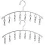 Yookay Yooaky 2 Pack Stainless Steel Laundry Drying Rack Clothes Hanger with 8 Clips For Drying Socks, Baby Clothes, Cloth Diapers, Bras, Towel, Underwear, Hat, Scarf, Pants, Gloves