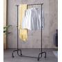 YMJ Iron Coat Rack Black Floor Hanger Simple Bedroom Mobile Clothes Rack Modern Minimalist Single Pole Floor Hanger Coat Racks