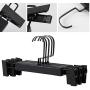 5Pcs Trousers Organizer Flat Hook Pants Hanger Clothes Home Wardrobe Storage Rack Non Slip Solid Wood Adult Closet with Clip
