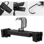 5Pcs Trousers Organizer Flat Hook Pants Hanger Clothes Home Wardrobe Storage Rack Non Slip Solid Wood Adult Closet with Clip