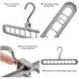 10pcs Random Color Creative 3D Space Saving Hanger Magic Clothes Hanger with Hook Closet Organizer Decoration