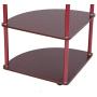 C-Easy Industrial Coat Rack ? Floor Clothes Rack Hanger Standing Garment Rack Hat Hanging Stand Holder with 2 Tier Storage Rack ? Easy Assembly, Red Walnut