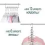 MeetU Space Saving Hangers Multifunctional Clothes Hangers Stainless Steel 6X2 Slots Magic Hanger Cascading Hanger Updated Hook Design Closet Organizer Hanger (Pack of 20)