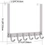 SKOLOO Over The Door Hook Rack, Stainless Steel Over Door Hook - 6 Coats Hooks, Back of Door Hook Over Door Hangers for Hanging Clothes, Coat, Towel, Robes, Purse, Silver