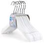 HANGERWORLD 12 White Wooden 11.8inch Kids Notched Top Coat Clothes Garment Hangers Baby Toddler