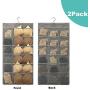 2 Pack Closet Hanging Organizer with 30 Mesh Pockets & Rotating Metal Hanger,Dual Sided Wall Shelf Wardrobe Storage Bags,Oxford Cloth Space Saver Bag for Bra Underwear Underpants Socks by HIN