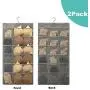 2 Pack Closet Hanging Organizer with 30 Mesh Pockets & Rotating Metal Hanger,Dual Sided Wall Shelf Wardrobe Storage Bags,Oxford Cloth Space Saver Bag for Bra Underwear Underpants Socks by HIN 2 Pack Closet Hanging Organizer with 30 Mesh Pockets & Rotating Metal Hanger,Dual Sided Wall Shelf Wardrobe Storage Bags,Oxford Cloth Space Saver Bag for Bra Underwear Underpants Socks by HIN
