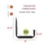 Wintek Heavy Duty 9" Arm Large Indoor Outdoor Storage Hooks Hangers with EVA Protector, Wall Mount Garage Hangers & Organizer for Ladders,Tools,Bikes,Jeep Door Hanger| 6 Pack
