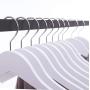 Cocomaya 17.5 Inch White Solid Wooden Hanger Coats Clothes Dress Shirts Hanger with 360 Swivel Hook, Pack of 20