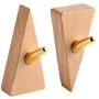 Garneck Wood Wall Hook Adhesive Triangle Door Back Hook Modern Wall Clothes Hanger for Living Room Entrance Key Holder 2 PCS