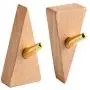 Garneck Wood Wall Hook Adhesive Triangle Door Back Hook Modern Wall Clothes Hanger for Living Room Entrance Key Holder 2 PCS