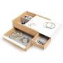 Umbra Stowit Jewelry Boxes - Modern Keepsake Storage Organizer with Hidden Compartment Drawers for Ring, Bracelet, Watch, Necklace, Earrings, and Accessories (White / Natural) (Renewed)
