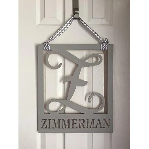 Family Monogram Door Hanger - Last Name Door Hanging - Wood Square Door Hanger - Wedding Gift - Housewarming Gift - Wooden Door Decor