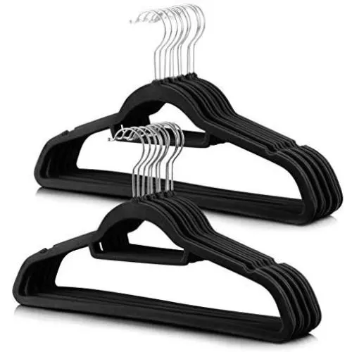 VelvetPros Non-Slip Velvet Hangers (20-Pack) | 360 Swivel Hooks | Durable, Space Saving Clothes Hangers | Suit Hangers | Coat Hangers | Suitable for Dress Clothes, Coats, Jackets and Pants (Black) VelvetPros Non-Slip Velvet Hangers (20-Pack) | 360 Swivel Hooks | Durable, Space Saving Clothes Hangers | Suit Hangers | Coat Hangers | Suitable for Dress Clothes, Coats, Jackets and Pants (Black)