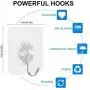 Wall Hooks 33lb(MAX)/15 kg Heavy Duty Self Adhesive Hooks,Waterproof and Oilproof,Transparent Reusable Seamless Hooks Strong,Suitable for Bathroom Kitchen,20 Pack Wall Hooks 33lb(MAX)/15 kg Heavy Duty Self Adhesive Hooks,Waterproof and Oilproof,Transparent Reusable Seamless Hooks Strong,Suitable for Bathroom Kitchen,20 Pack