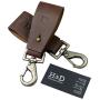 Hide & Drink, Heavy Duty Thick Leather Pants Hanger for Clothing Stores or Household/Denim Hanger/Cloth Organizer (2-Pack) Handmade Includes 101 Year Warranty :: Bourbon Brown