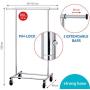 Tatkraft Darren Heavy Duty Adjustable Clothes Rack 100Kg, 220Lb Clothes Rack on Wheels, Easy to Set Up, Chromed Steel