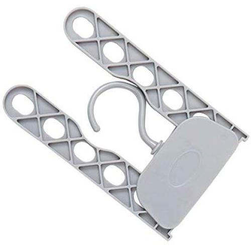 WEN DONG Foldable Hanger Creative Anti-Skid Plastic Clothes Brace Travel Portable Clothes Hanger Hanging Multi-Position(Gray) WEN DONG Foldable Hanger Creative Anti-Skid Plastic Clothes Brace Travel Portable Clothes Hanger Hanging Multi-Position(Gray)