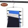 E-Smurfs Pants Hanger, Space-Saving Stainless Steel Clothes Finishing Racks,5 Layers Non-Slip Foam, Storage Pants Cowboy Maxi Scarf Tie Towel. (4 Pack) E-Smurfs Pants Hanger, Space-Saving Stainless Steel Clothes Finishing Racks,5 Layers Non-Slip Foam, Storage Pants Cowboy Maxi Scarf Tie Towel. (4 Pack)